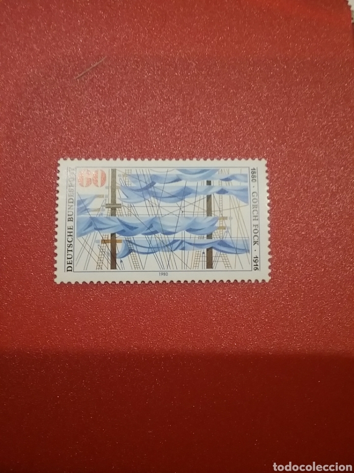 Briefmarken: Sello Alemania R. Federal nuevo/1980/1Cent/nacimiento/poeta/Gorch/velas/barcos/mastil/famosos/velero