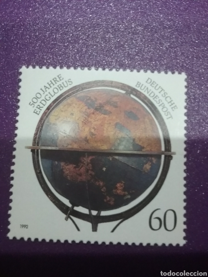 Briefmarken: Sello Alemania R. Federal nuevos/1992/5cent/primer/globo/terrestre/tierra/mapa/arte/cultura/continen