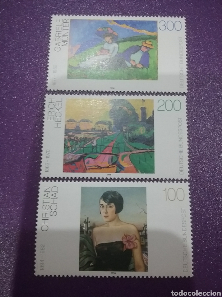 Briefmarken: Sello Alemania R. Federal nuevos/1994/pintura/contemporanea/Schad/Heckel/paisaje/mujer/pareja/campo/