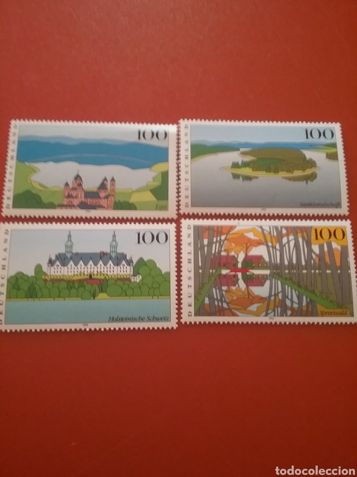 Selos: Sello Alemania R. Federal nuevo/1996/turismo/paisajes/rios/natiraleza/monta&ntilde;as/castillo/bosque/flora
