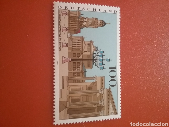 Selos: Sello Alemania R. Federal nuevo/1996/turismo/Gendarmenmark/plaza/merado/edificios/catedral/arquitec