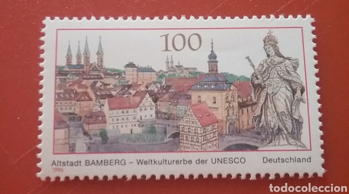 Selos: Sello Alemania R. Federal nuevo/1996/UNESCO/patrimonio/mundial/arquitectura/arte/casco/viejo/Bamberg