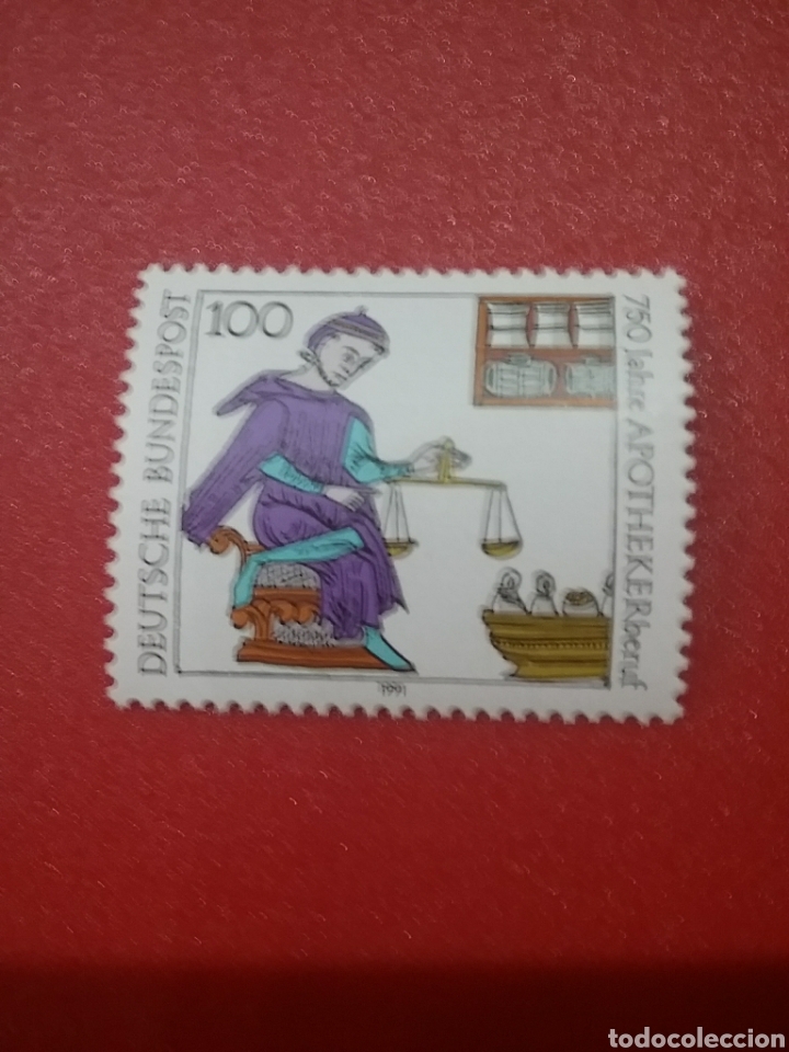 Selos: Sello Alemania R Federal nuevos/1991/750/a&ntilde;os/profesion/trabajo/farmaceutico/balanza/uniforme/arte
