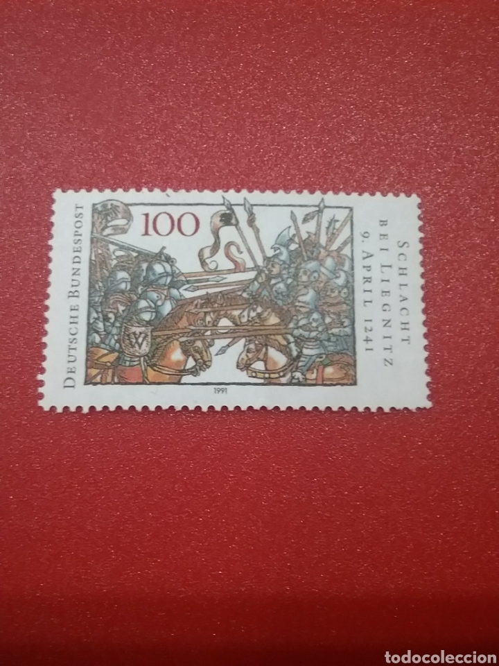 Selos: Sello Alemania R Federal nuevo/1991/750Aniv/batalla/guerra/caballos/lanzas/uniformes/armadura/soldad