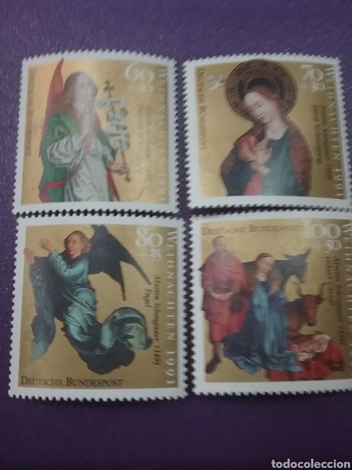 Selos: Sello Alemania R Federal nuevo/1991/navidad/religion/grabador/arte/artista/pinturas/Schongauer/angel