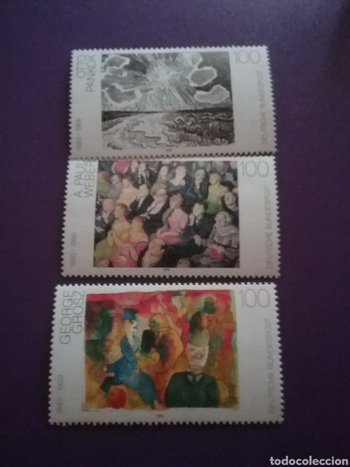 Selos: Sello Alemania R. Federal nuevo/1993/pinturas/contemporaneas/mar/sol/gente/cafe/publico/cuadros/arte