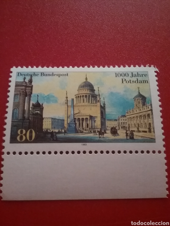 Selos: Sello Alemania R. Federal nuevo/1993/milenario/Potsdam/plaza/mercado/arquitectura/catedral/edificio/