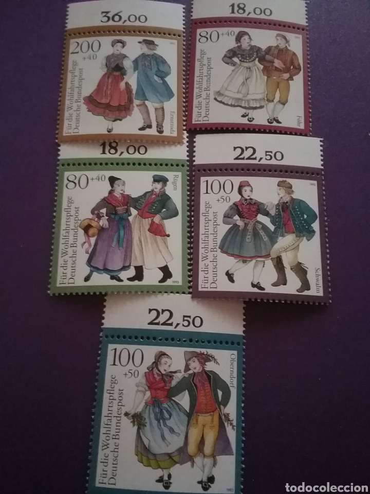 Briefmarken: HB Alemania R. Federal nuevo/1993/trajes/regionales/epoca/disfraz/sombrero/adornor/flores/arte