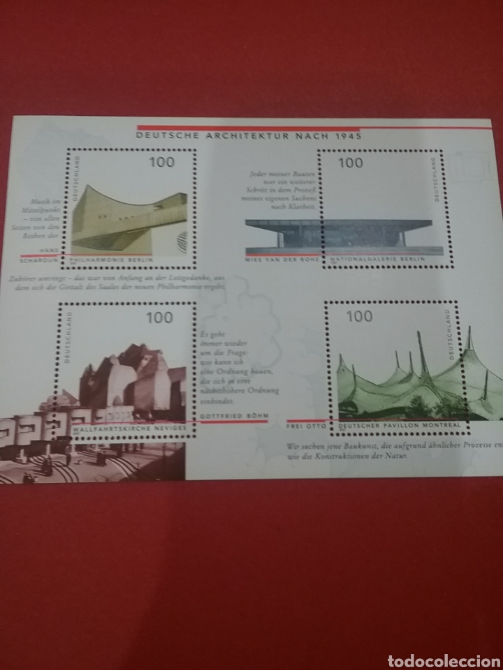 Briefmarken: HB Alemania R. Federal nueva/1997/arquitectura/alemana/edificios/arte/filarmonica/pabellos/expo/igle