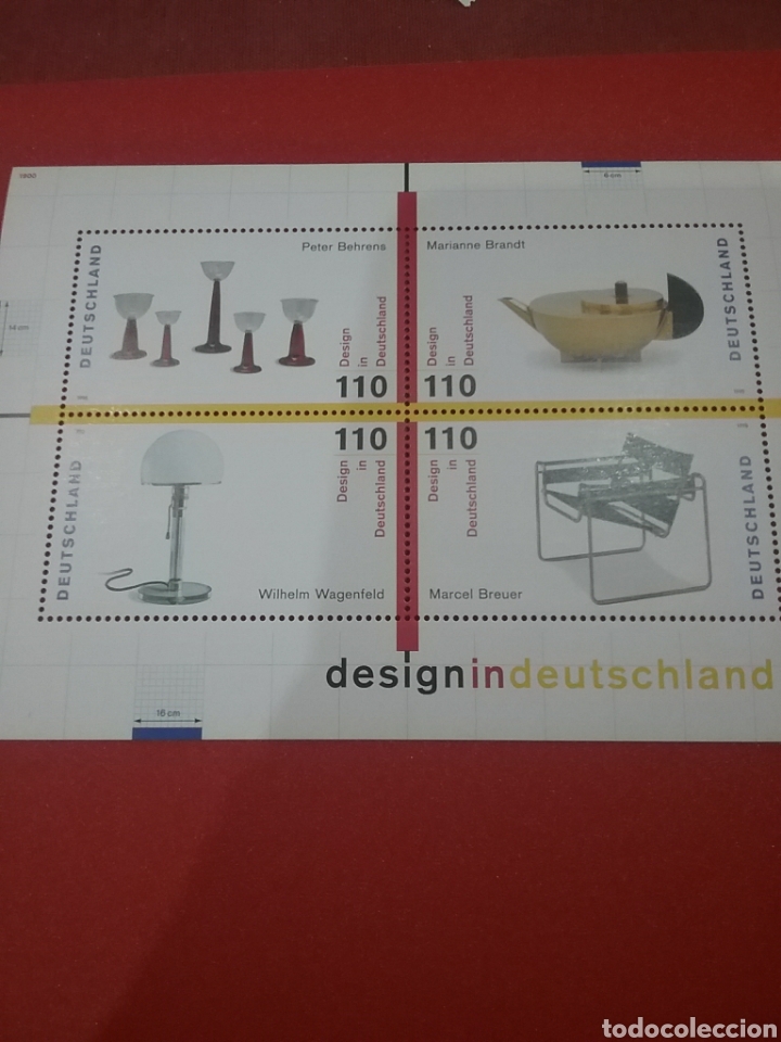 Briefmarken: HB Alemania R. Federal nuevos/1998/Dise&ntilde;o/aleman/arte/artesania/vaso/tetera/silla/lampara/decoracion