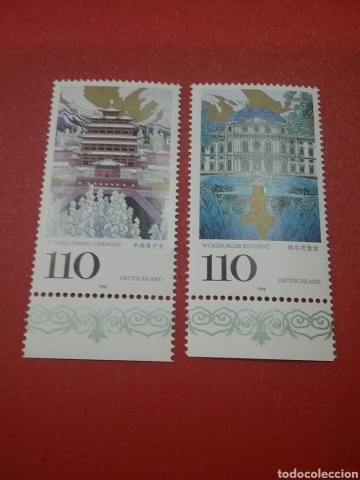 Briefmarken: Sello Alemania R. Federal nuevos/1998/UNESCO/patrimonio/palacio/castillo/templo/China/jardin/flores/