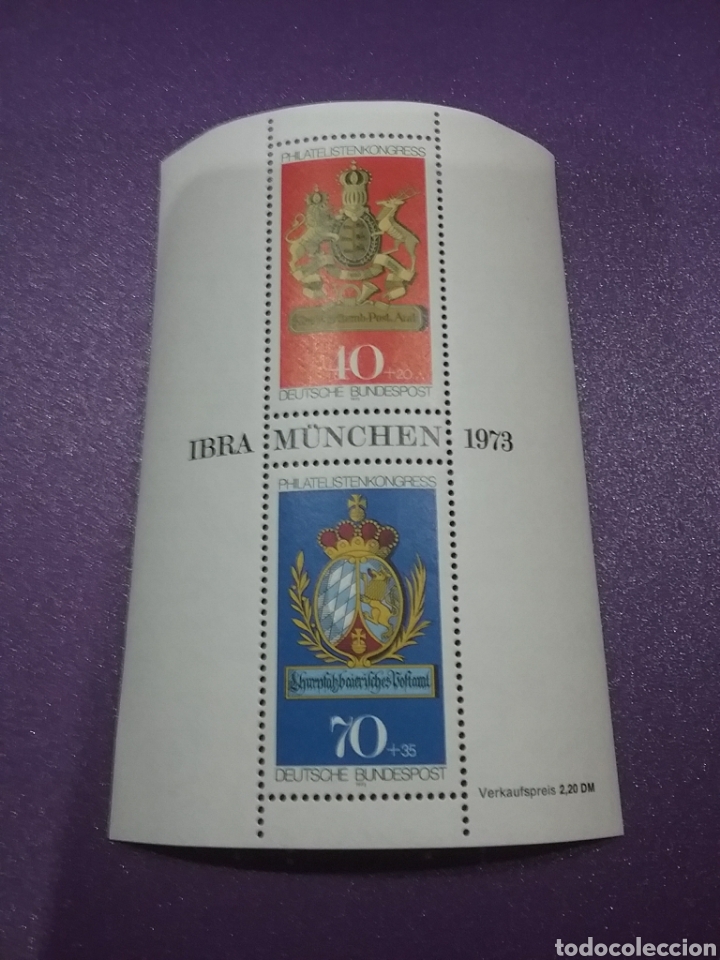 Stamps: HB Alemania R. Federal nueva/1973/escudos/postales/historia/tigre/leon/corona/felino/clarin/cruz/vid