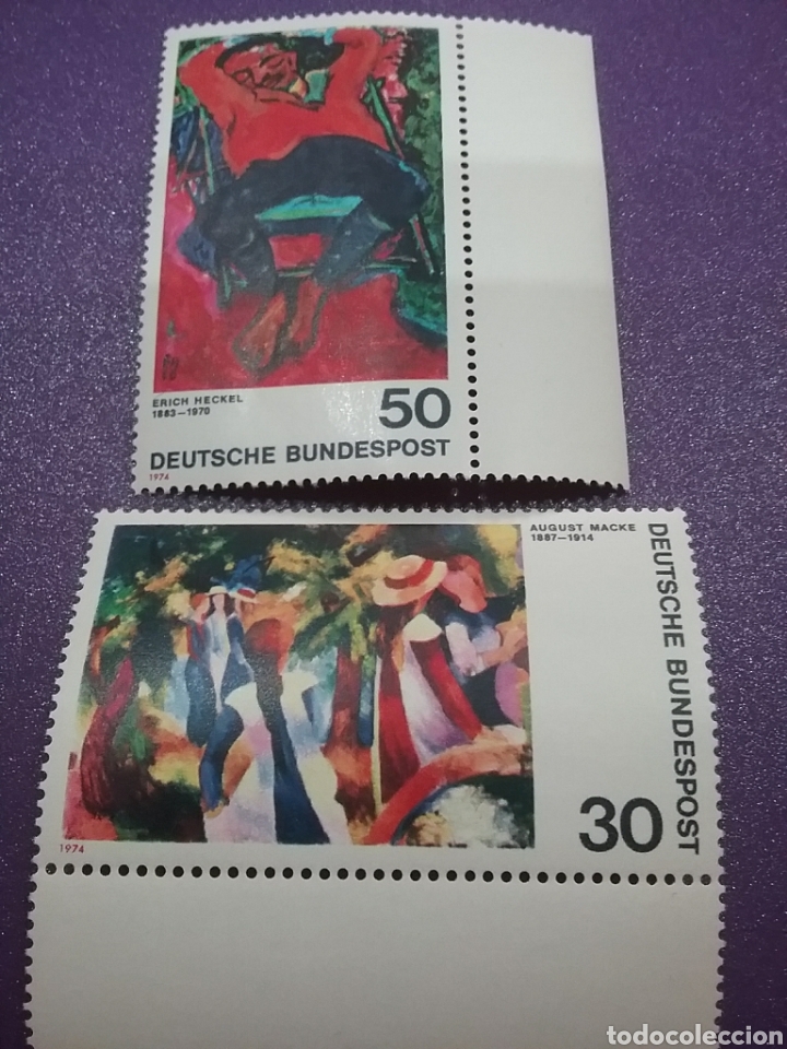Selos: Sello Alemania R. Federal nuevo/1974/pintura/arte/cuadroa/expresionismo/hombre/ni&ntilde;as/bosque/flora