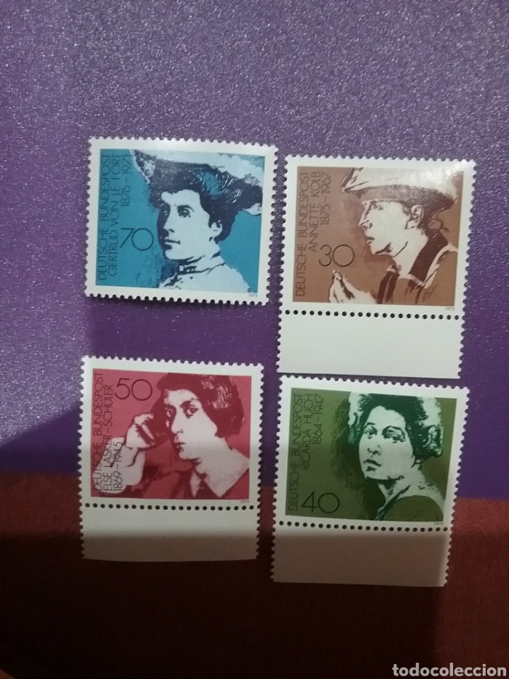Selos: Sello Alemania R. Federal nueva/1975/mujeres/famosos/escritoras/arte/A.Kolb/R.Huch/E.Lasker/