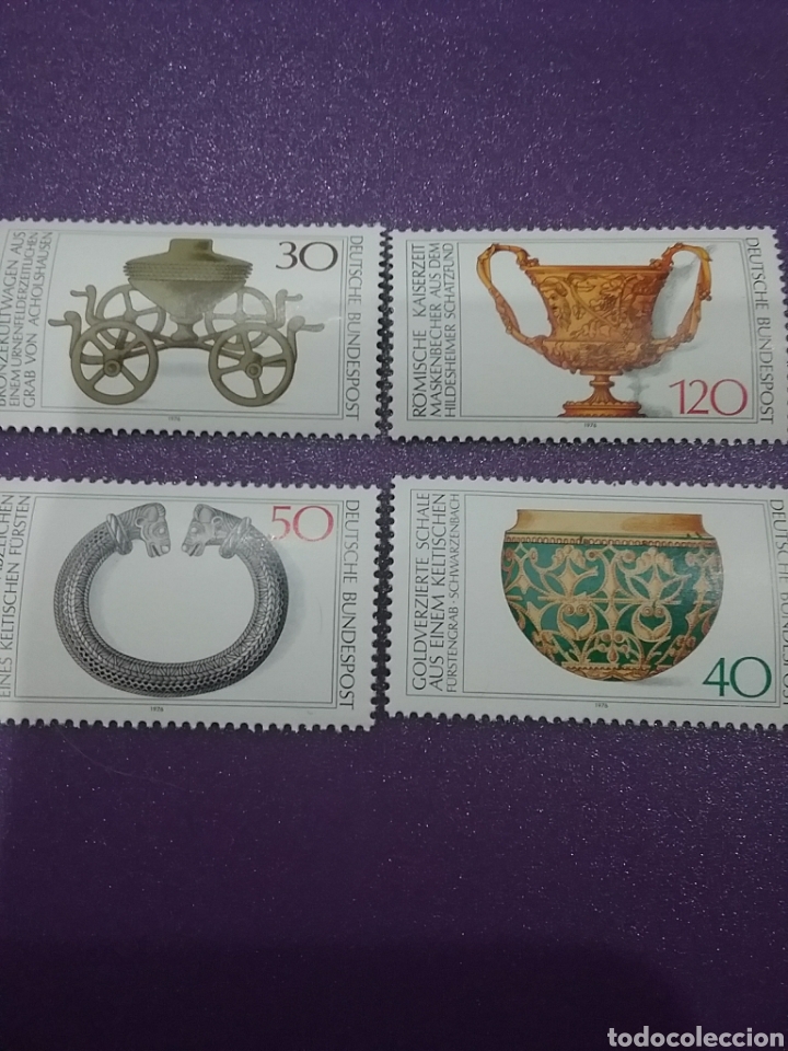 Selos: Sello Alemania R. Federal nuevo/1976/Descubrimientos/tesoros/copa/gargantilla/bol/carro/bronce/arte