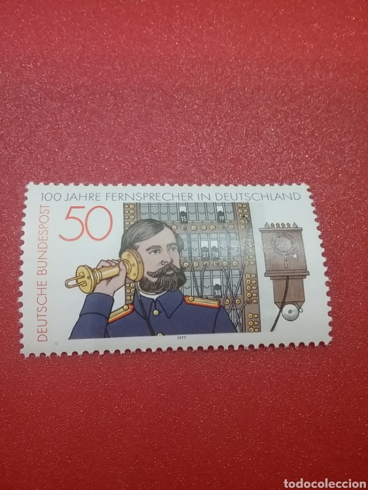 Selos: Sello Alemania R. Federal nuevo/1977/Centenari/telefono/antiguo/uniforme/operador/centralita/trabajo