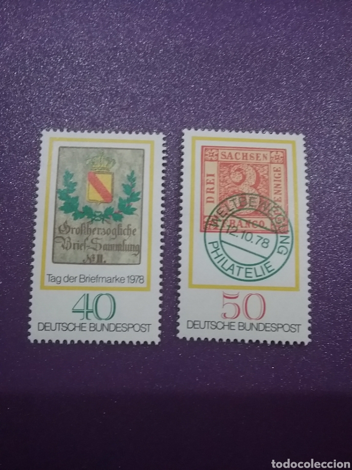 Selos: Sello Alemania R. Federal nuevos/1978/Dia/sello/escudo/postal/primer/sello/Sajonia/laurel/corona/num