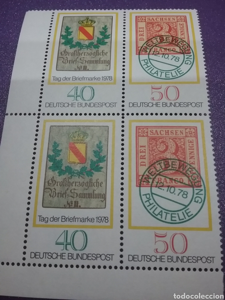 Selos: Sello Alemania R. Federal nuevos/1978/Dia/sello/escudo/postal/primer/sello/Sajonia/laurel/corona/num