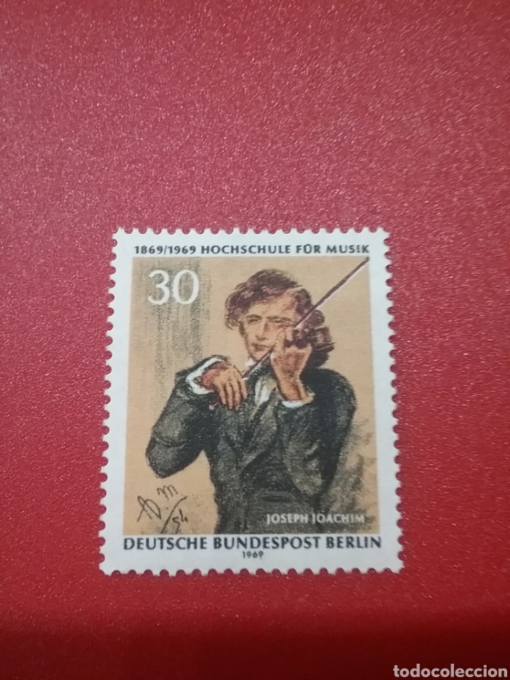 Sellos: Sello Alemania, Berlin nuevos/1969/cent/conservatorio/musica/violin/instrumento/musical/compositor/a