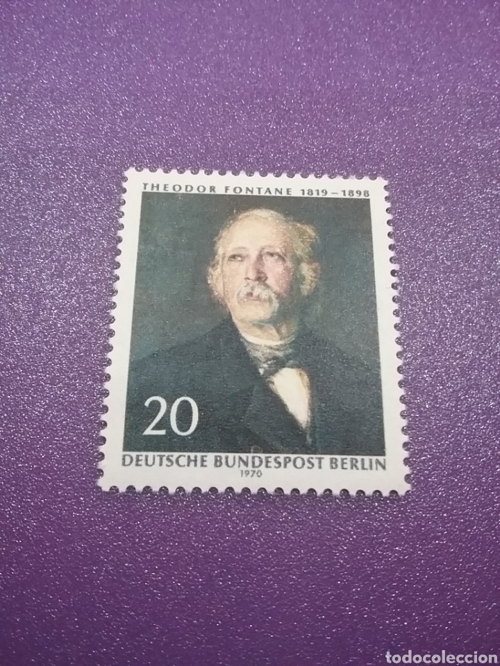 Stamps: Sello Alemania, Berlin nuevos/1970/CLaniv/nacimiento/poeta/escritor/arte/T.Fontane/retrato/famoso