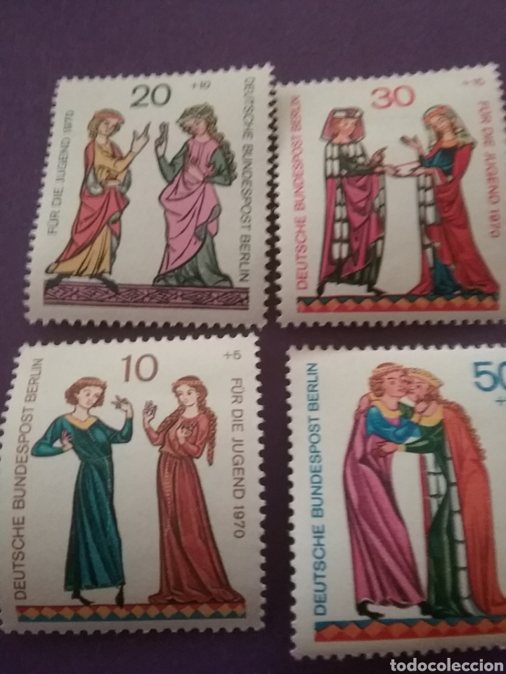 Stamps: Sello Alemania, Berlin nuevos/1970/pro/juvnetud/miniaturas/libros/arte/artesania/dibujos/pinturas/mu