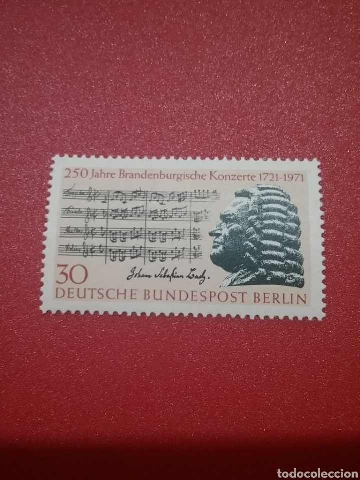 Sellos: Sello Alemania, Berlin nueva/1971/250Aniv/conciertos/Branbemburgo/J.Sebastian/Bach/compositor/violin