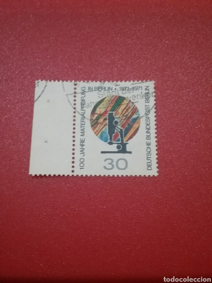 Timbres: Sello Alemania, Berlin mtdos/1971/cent/manufactura/metal/microscopio/optica/industria/ciencia/arte