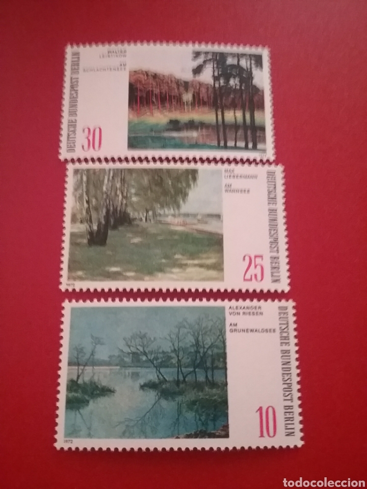 Timbres: Sello Alemania, Berlin nuevo/1972/lagos/naturaleza/arboles/pintura/flora/arte/cuadro/monta&ntilde;as/artist
