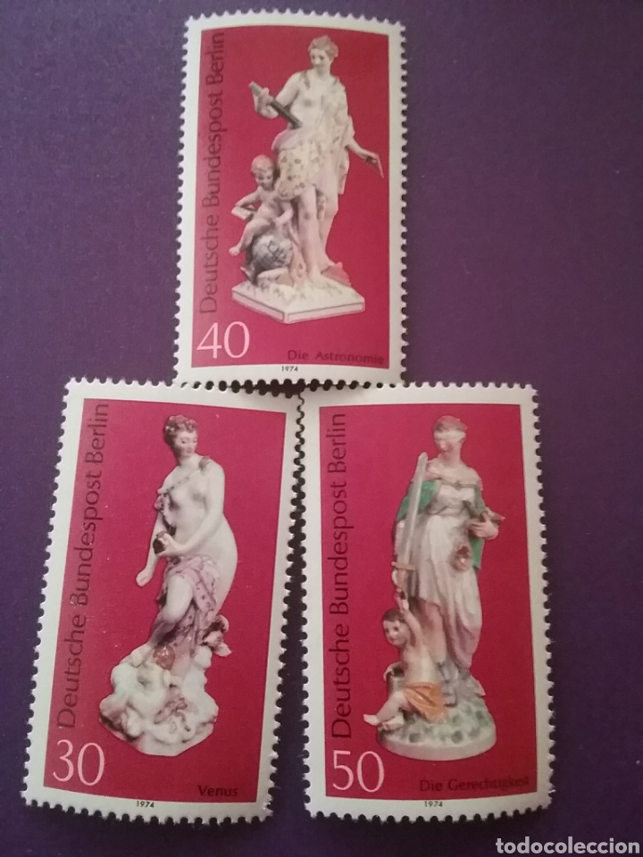 Stamps: Sello Alemania, Berlin nuevo/1974/ceramica/arte/artesania/esculturas/venus/astronomia/justicia/