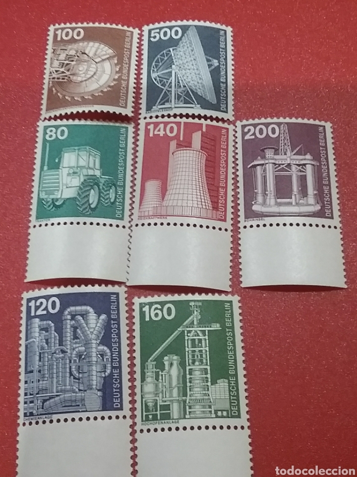 Stamps: Sello Alemania, Berlin nuevo/1975/industria/tecnica/tractor/hornos/fundicion/excavadora/petroleo/tel