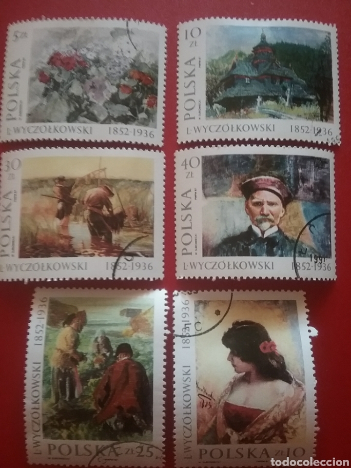 Sellos: Sello R. Polonia (Polska) mtdo/+/- s. bisagr/1987/Pinturas/Mujer/Flore/Ramo/Centro/Clavel/Flora/arte