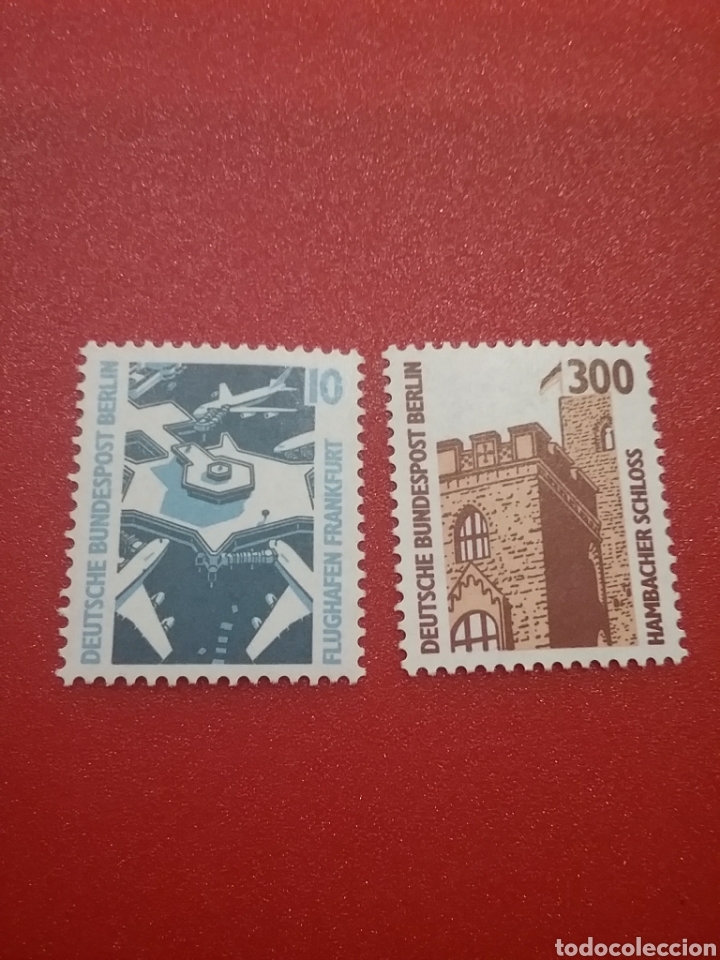 Sellos: Sello Alemania, Berlin nuevo/1988/vistas/aeropuerto/aviones/aviacion/castillo/fortaleza/arquitectura