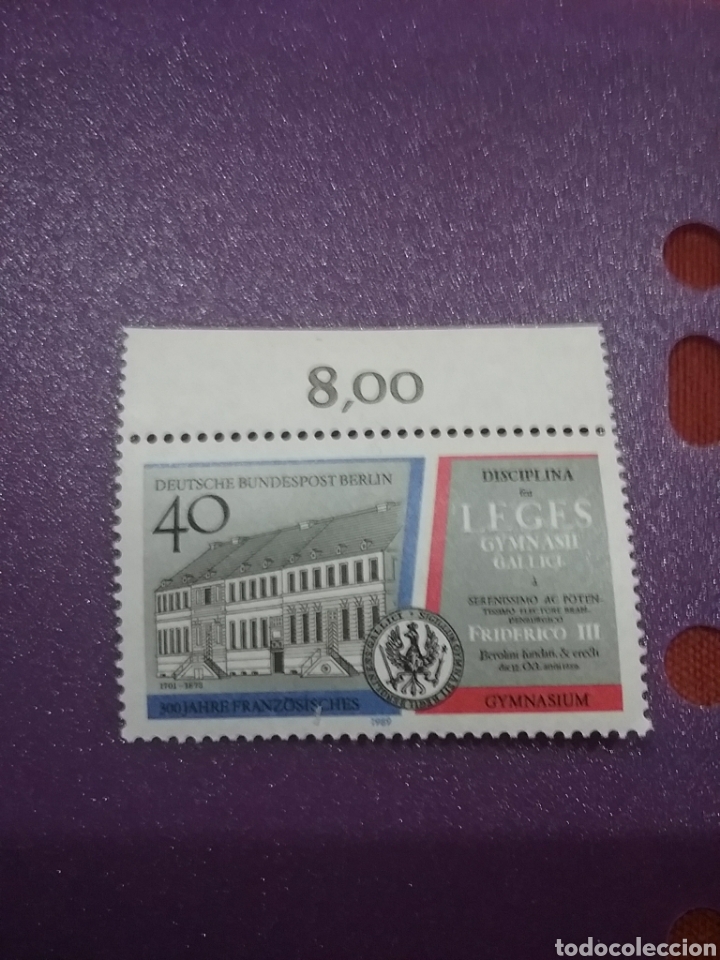 Sellos: Sello Alemania, Berlin nuevo/1989/3Cent/escuela/gramatica/francesa/edificio/arquitectura/arte/cultur