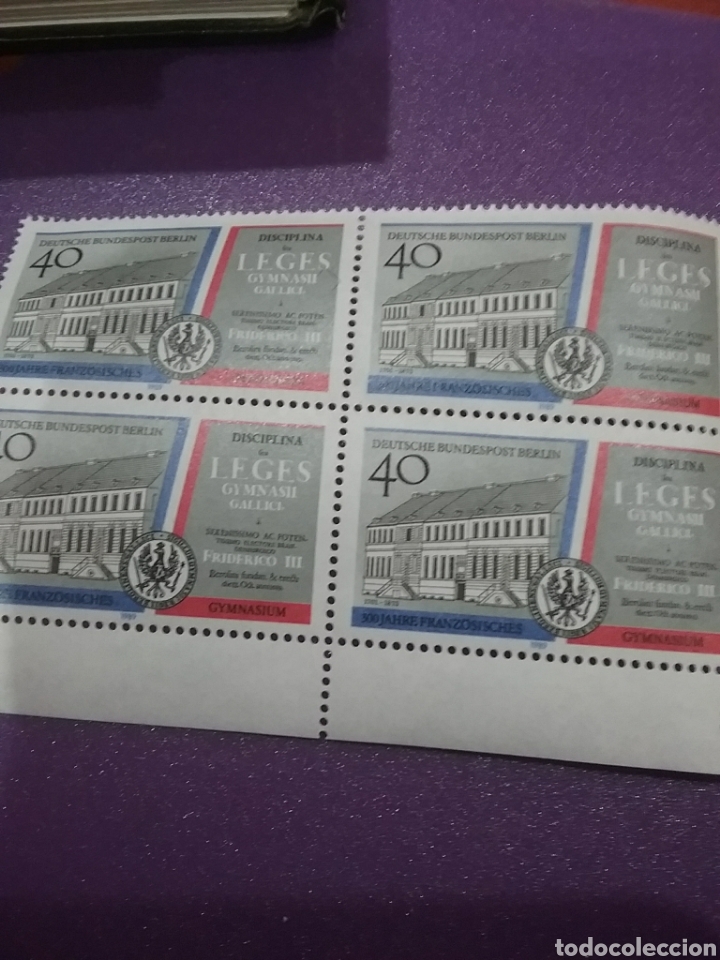Sellos: Sello Alemania, Berlin nuevo/1989/3Cent/escuela/gramatica/francesa/edificio/arquitectura/arte/cultur