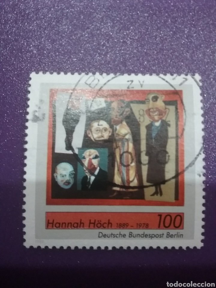 Sellos: Sello Alemania, Berlin mtdos/1989/Cent/nacimiento/pintora/arte/artista/Hannah/Hoch/cuadro/gente/