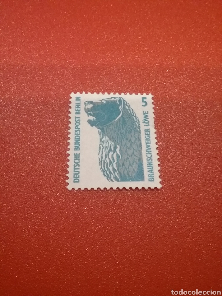 Sellos: Sello Alemania, Berlin nuevo/1990/monumento/estatua/escultura/arte/artesania/leon/felino/animal/faun