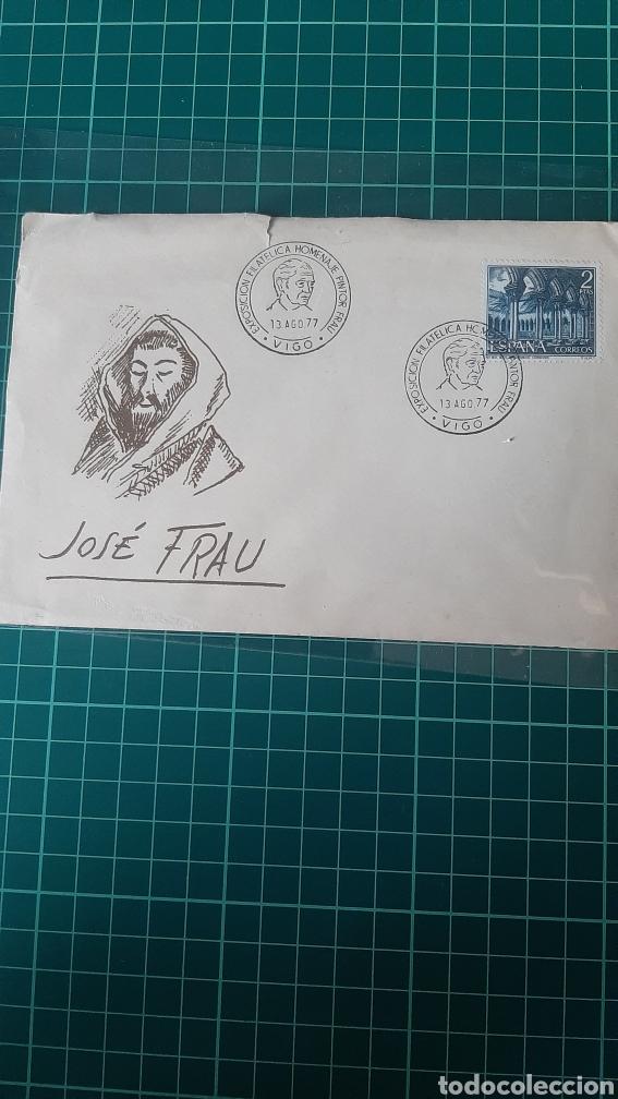 Sellos: 1977 VIGO PONTEVEDRA GALICIA MATASELLO PINTOR ARTE JOS&Eacute; FRAU COLECCIONISMO COLISEVM FILATELIA