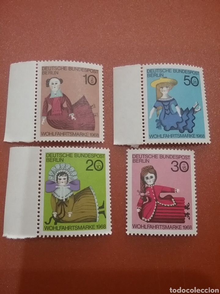 Sellos: Sello Alemania, Berlin nuevo/1968/pro/infancia/mu&ntilde;ecas/juventud/juegos/trajes/tipicos/arte/artesania