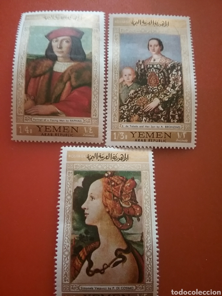Sellos: Sello Yemen, Norte mtdos(+/- s. bisagra)/1967/pintura/florentina/Raphael/Bronzino/cuadros/arte/