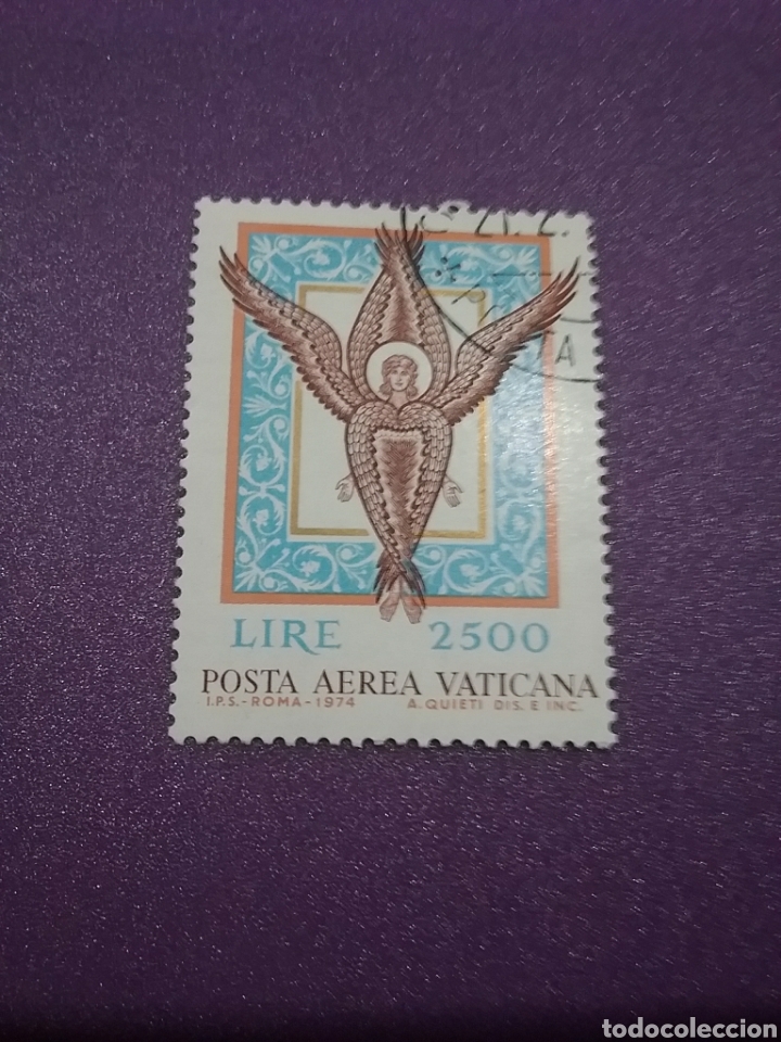 Sellos: Sello Ciudad Vaticano mtdos/1974/Mosaico/Basilica/San/Marcos/Angel/arte/religion/artesania/tesoro/