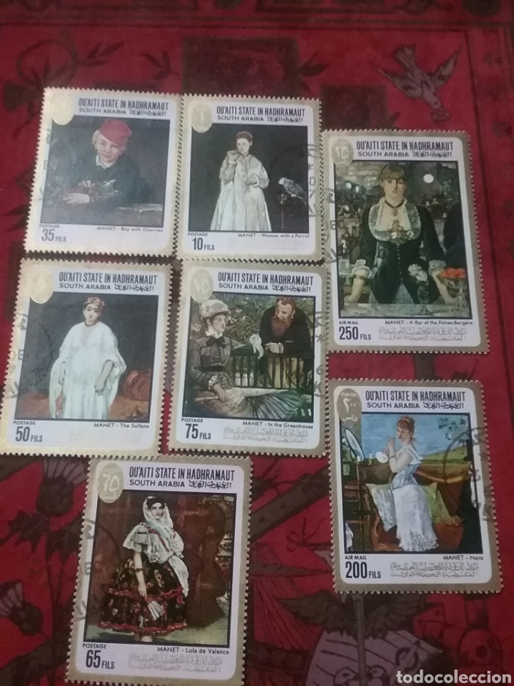 Stamps: Sello Estado Kathari Hadhramaut (Yemen) mtdos/1967/arte/Manet/Lola/Valencia/pinturas/arte/flores/tip