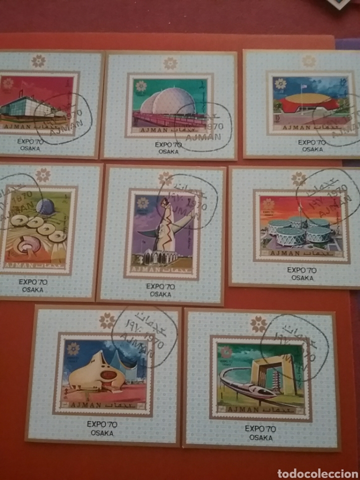 Sellos: HB (6) Ajman (E.A.U) mtda/1970/exposicion/internaciona/Osakal/arquitectura/arte/pabellones/sedes/Jap