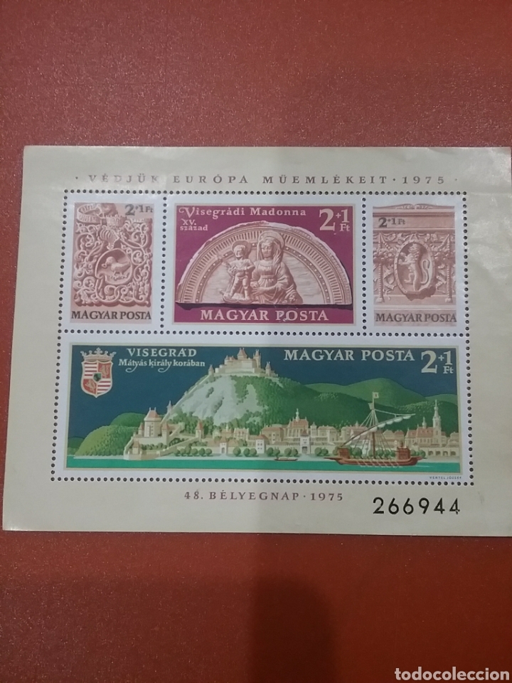 Sellos: HB Hungr&iacute;a (Magyar P) nuevo/1975/d&iacute;a/sello/a&ntilde;o/europa/proteccion/monumentos/arquitectura/barco/puert