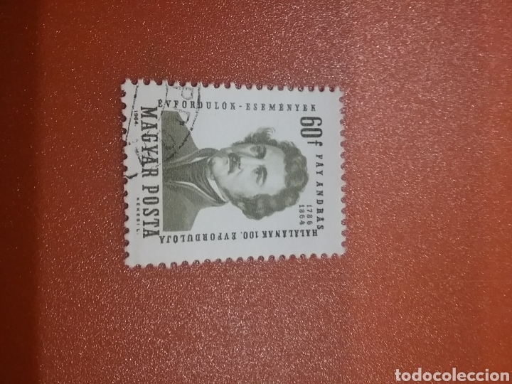 Sellos: Sello Hungr&iacute;a (Magyar P) mtdo/1964/1Cent/muerte/Andras/Fay/escritor/arte/artista/famoso/literatura/p