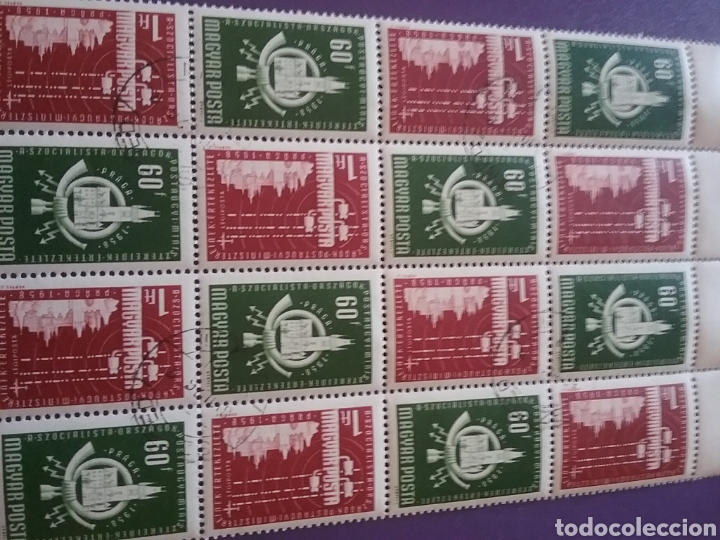 Sellos: Sello Hungr&iacute;a (Magyar P) mtdo/1958/conferencia/postal/socialistas/arquitectura/torre/clarin/ciudad/e