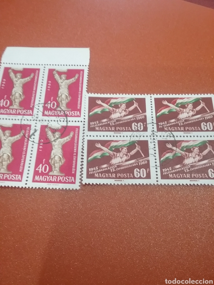 Sellos: Sello Hungr&iacute;a (Magyar P) mtdo/1960/15Aniv/liberacion/fascismo/militar/soldado/bandera/capitan/ejerci