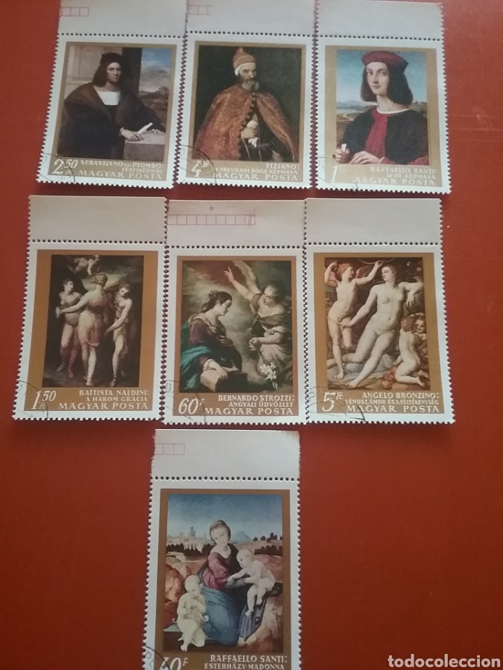 Sellos: Sello Hungr&iacute;a (Magyar P) mtdo/1968/arte/pinturas/italia/Tiziano/tres/gracias/religion/desnudo/clero/