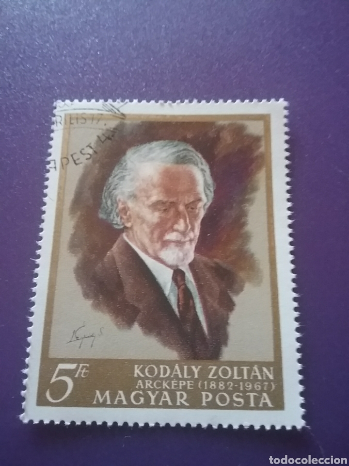 Sellos: Sello Hungr&iacute;a (Magyar P) mtdo/1968/1Aniv/muerte/compositor/Zoltan/Kodaly/famoso/celebridad/arte/musi