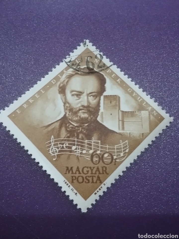 Sellos: Sello Hungr&iacute;a (Magyar P) mtdos/1963/70Aniv/muerte/muerte/Ferenk/Erkel/compositor/musica/arte/famoso