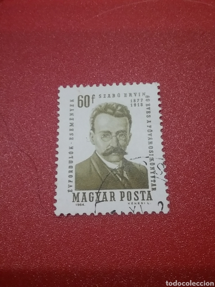 Briefmarken: Sello Hungr&iacute;a (Magyar P) mtdo/1964/60Aniv/bibkiteca/arte/cultuta/famosos/Erv/LEER DESCRIPCI&Oacute;N REGALO